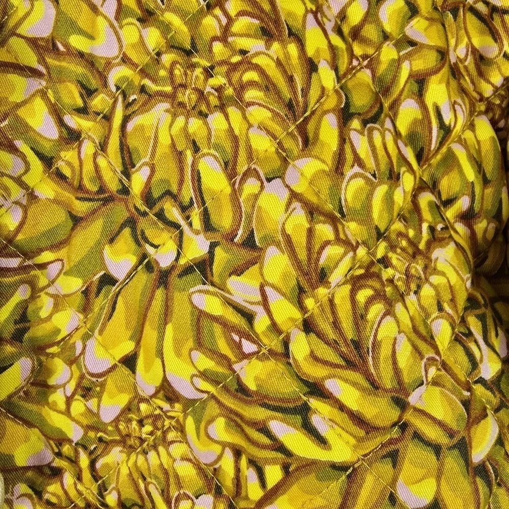 Kika Vargas Floral Yellow Women's Jacket Button Up Lined Size XS Whimsy Colorful - Picture 8 of 13